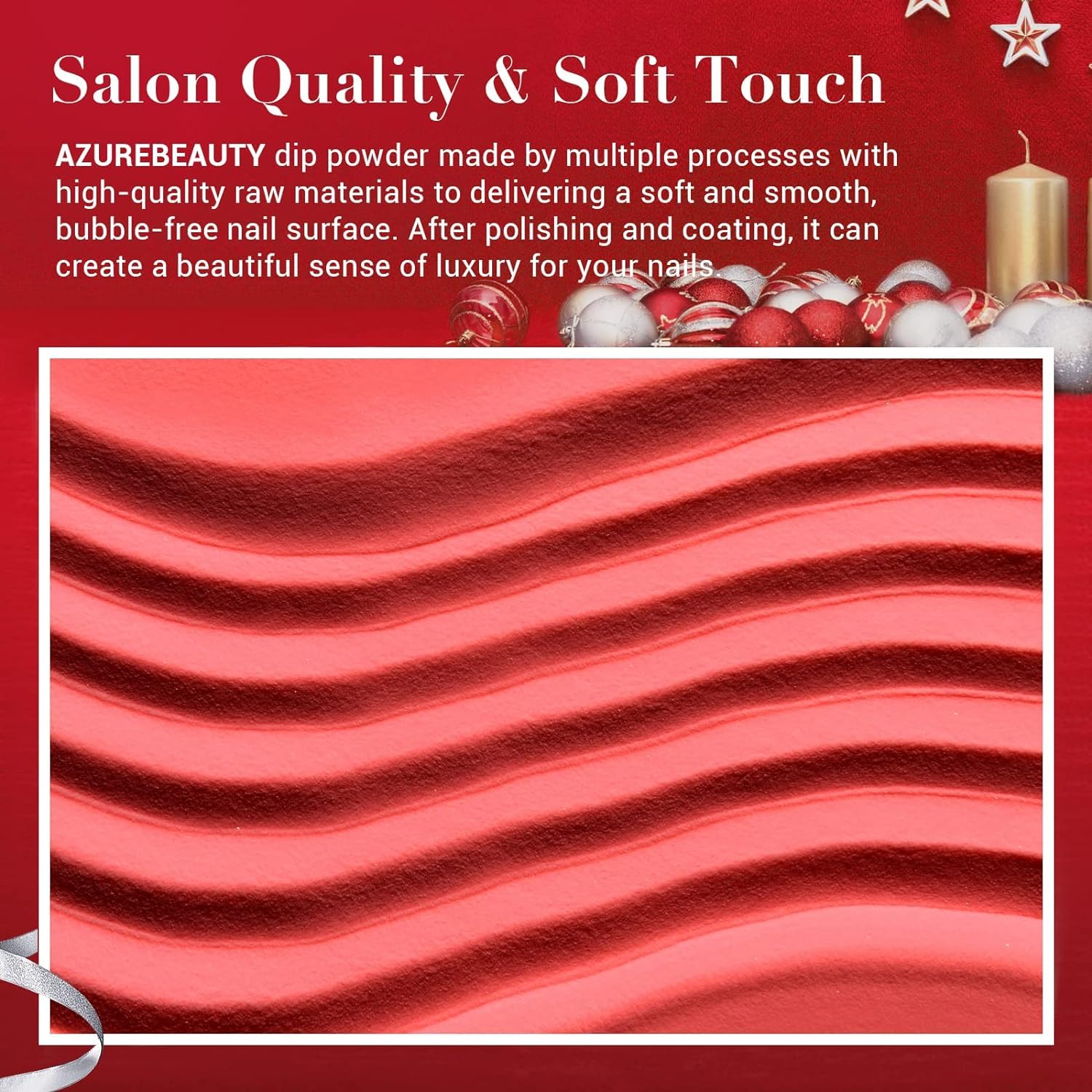 AZUREBEAUTY 2Oz/56g Red Dip Powder for Nails - Long Lasting French Manicure Kit, No UV Lamp Needed | DIY Salon Quality Nails at Home, Perfect for Parties, Weddings & Everyday Wear