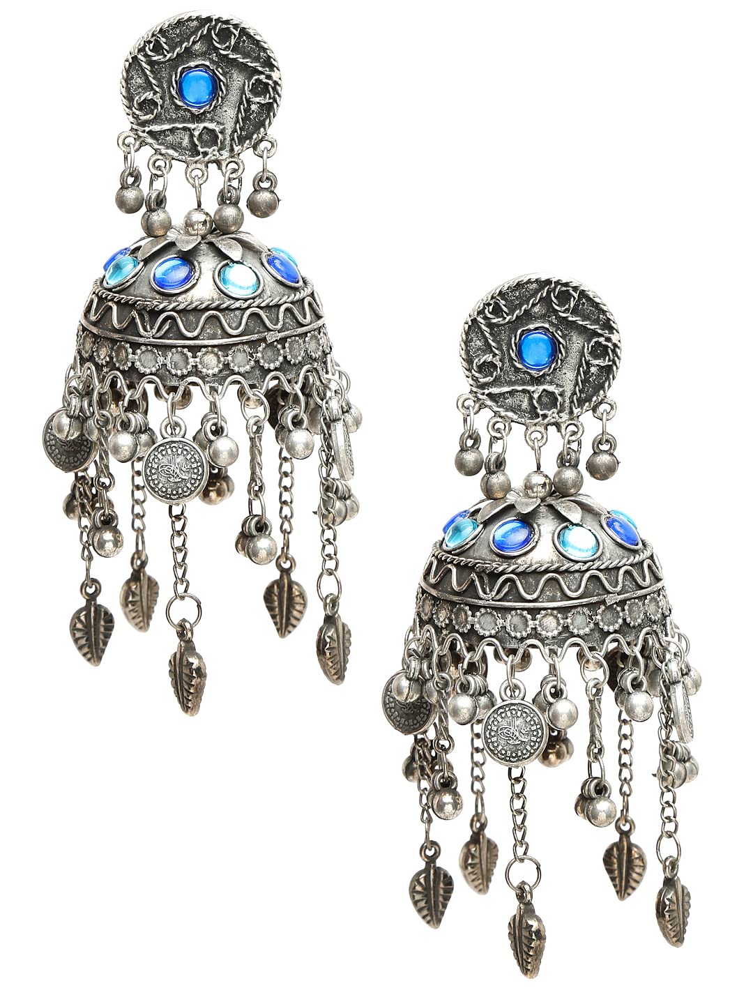 Celebrity Inspired Oxidized Silver Jhumka Earrings for Women & Girls – Big Statement Ethnic Jewelry for Parties, Weddings & Festive Occasions