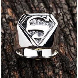 Superman Sterling Silver Men's Ring for Gifts, Cosplay & Superhero Fans - Durable 925 Silver Jewelry for Daily Wear & Comic Conventions
