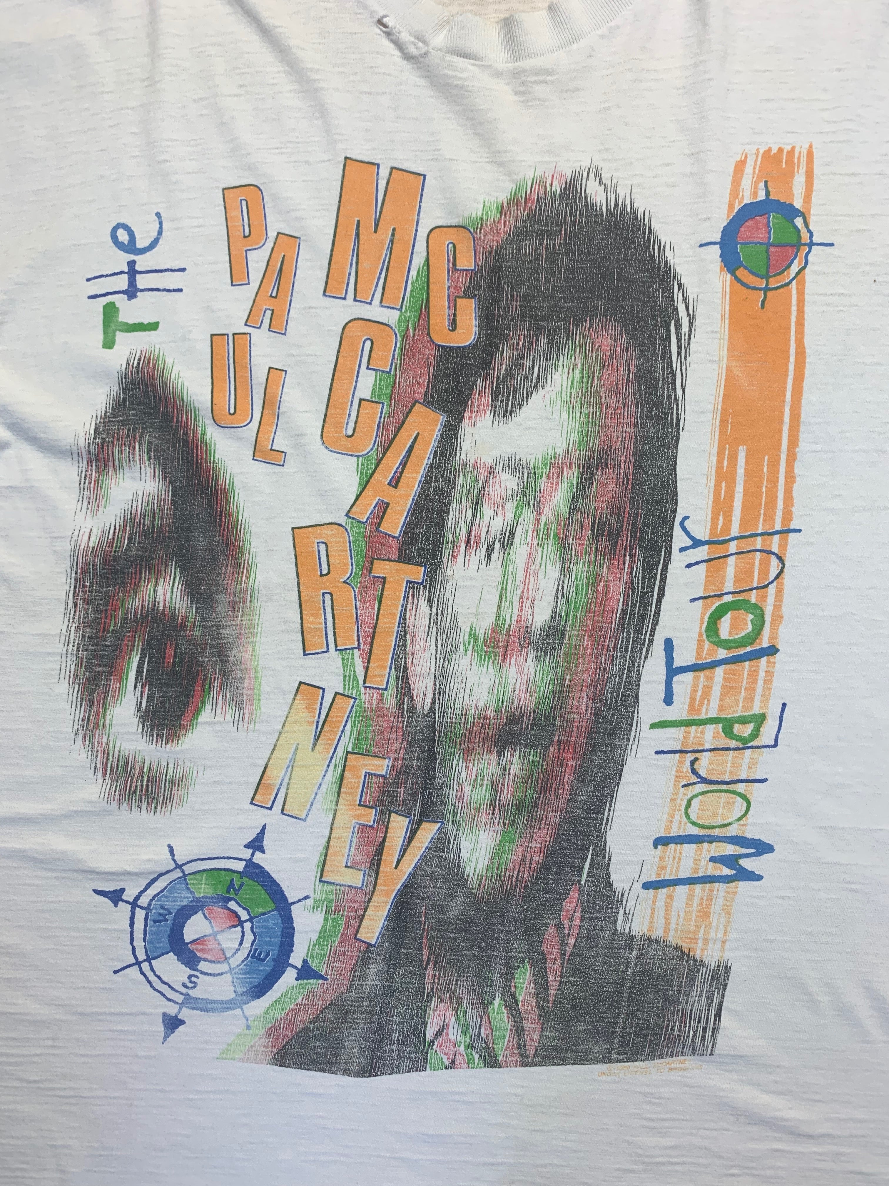 Vintage 1989 Paul McCartney The Beatles Band Tour T-Shirt - Classic Rock Music Tee for Concerts & Casual Wear