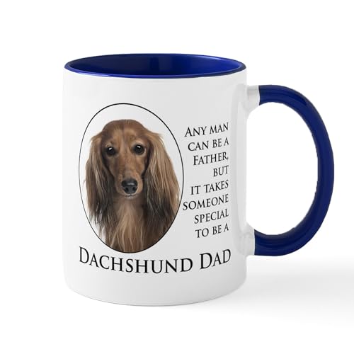 White/Navy Inside - Dachshund Dad Mugs