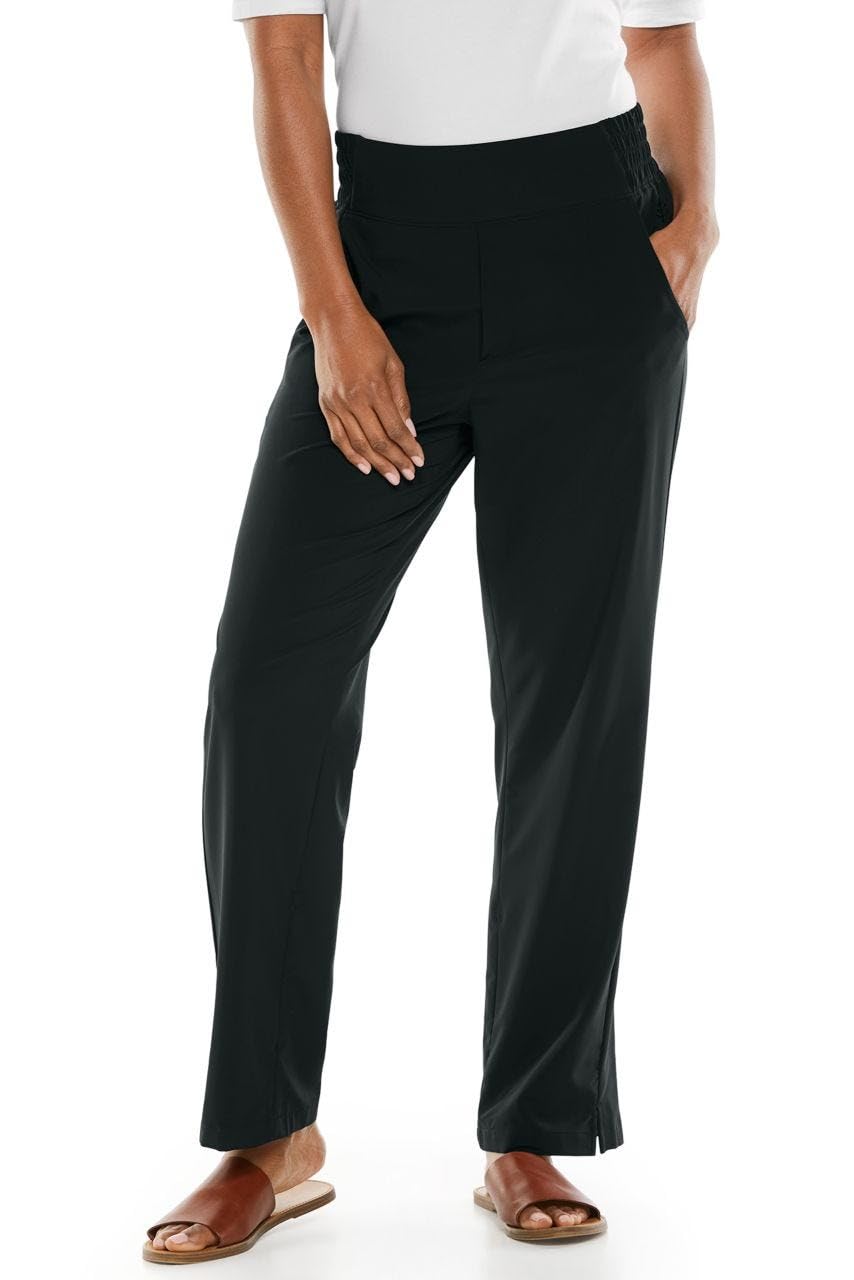 Coolibar UPF 50+ Women's Pellaro Travel Pants - Sun Protective Lightweight Quick-Dry Hiking Pants for Outdoor Adventures & Beach Vacations