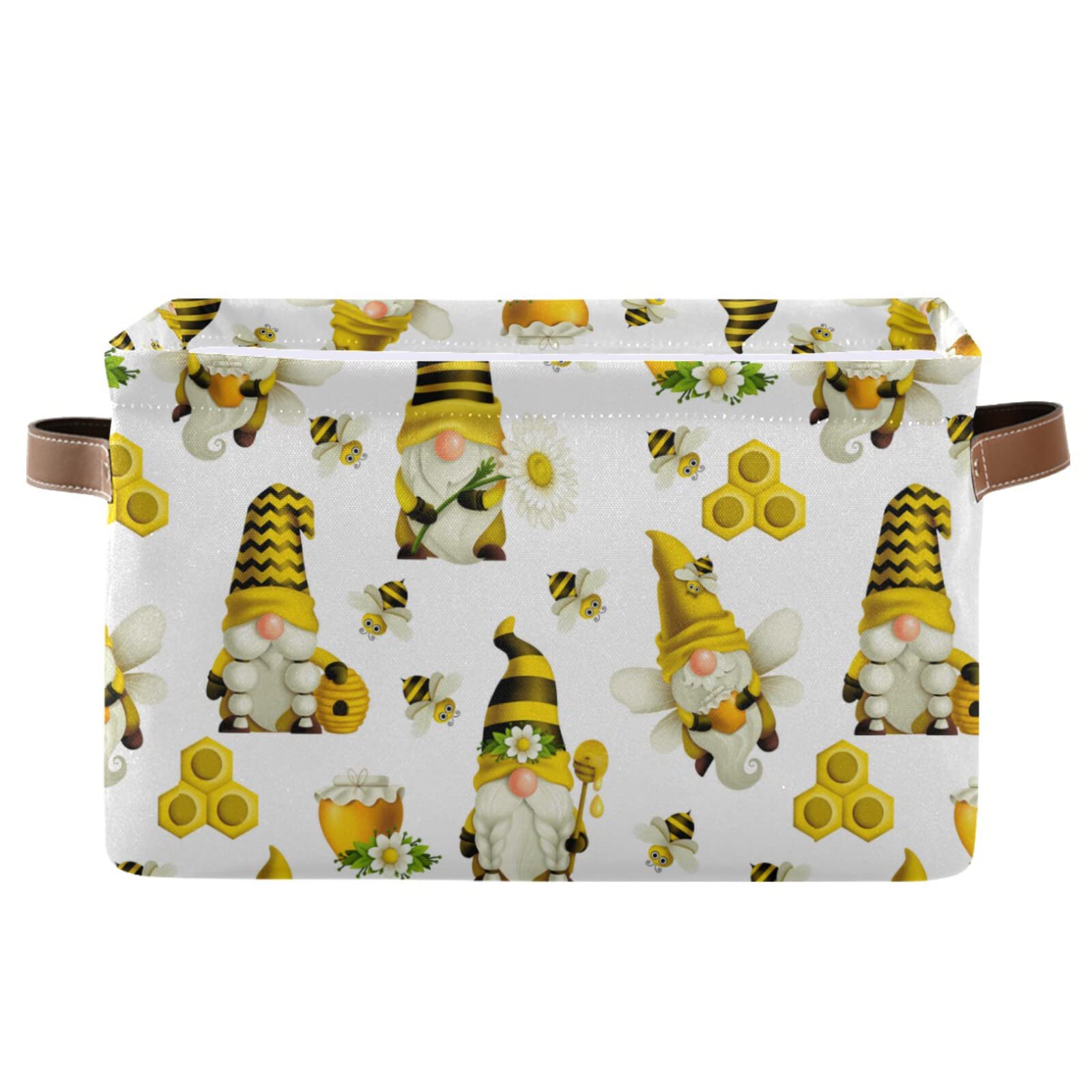 Dwarf Bee Storage Basket - Large Fabric Storage Bin with Handles, Collapsible Closet Organizer for Clothes, Toys & Nursery - Perfect for Bedroom, Nursery & Closet Organization