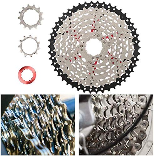 9 Speed 46T Mountain Bike Cassette - Ultralight Hollow Freewheel for MTB & Road Bikes | Durable Bicycle Gear Accessory for Trail Riding & Commuting
