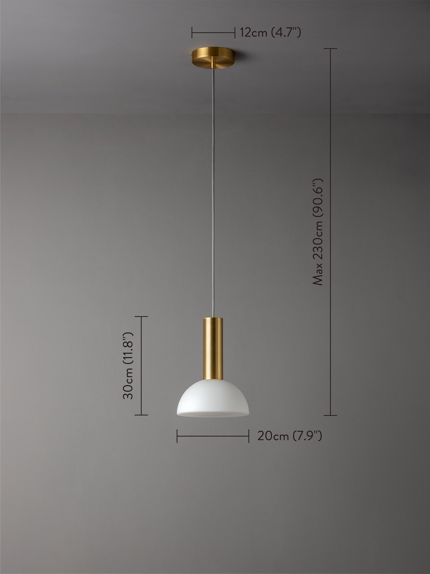 Silio Brushed Brass and Opal Pendant Light - Elegant Ceiling Fixture for Dining Room, Bedroom, or Living Room Decor