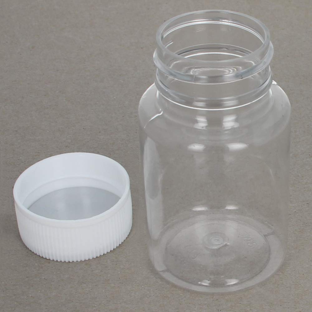 Othmro 20Pcs 80ml Plastic Lab Bottles - Wide Mouth Chemical Reagent Containers for Liquid & Solid Samples - Round Experiment Storage Bottles with Sealing Cap - Ideal for Laboratory, Science Class & DIY Projects