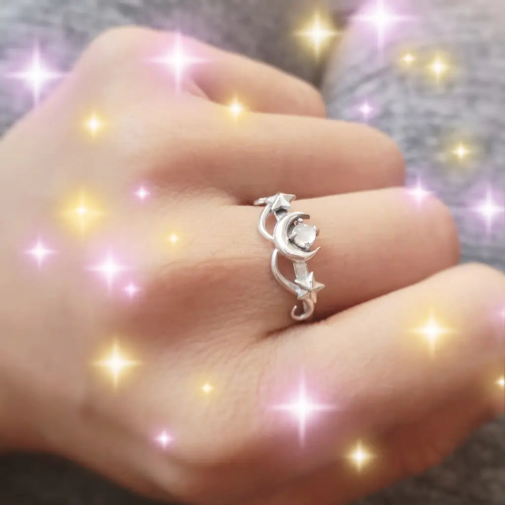 Luna Silver Ring for Women - Elegant Sterling Silver Moon Ring - Perfect for Everyday Wear, Gift Giving & Special Occasions