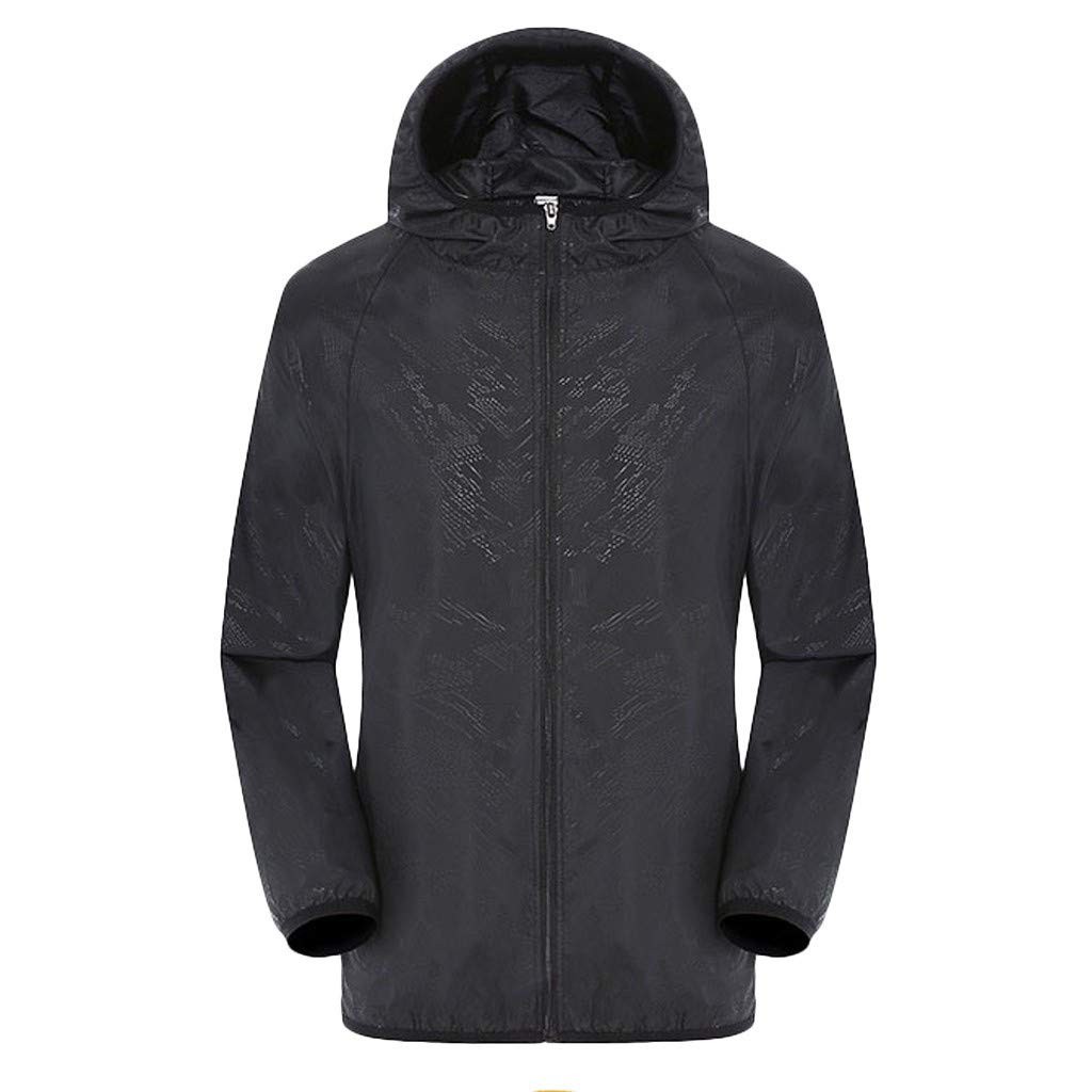 Men's Lightweight Waterproof Rain Jacket with Hood - Windproof Windbreaker, UV Protection & Quick Dry - Perfect for Hiking, Camping & Outdoor Activities