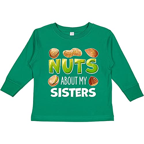 Inktastic 'Nuts About My Sisters' Peanut & Almond Toddler Long Sleeve T-Shirt - Cute Matching Sister Outfits for Family Photos & Sibling Bonding