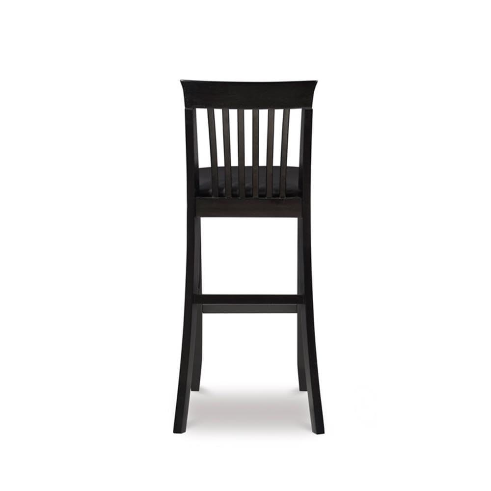Home Square 30-Inch Black Wood Bar Stools Set of 2 - Modern Kitchen Island & Counter Height Stools for Dining & Breakfast Nook