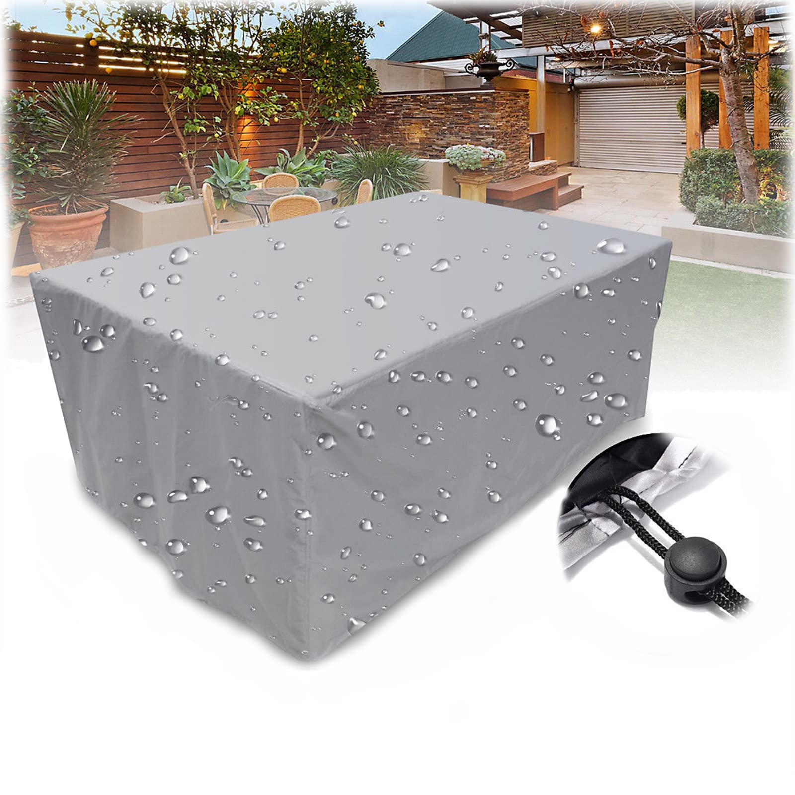Waterproof Outdoor Furniture Covers - Heavy Duty Dust-Proof & UV Protection Patio Sofa Covers, Durable Rectangle Sectional Covers for Garden Chairs & Tables (Perfect for Backyard, Deck & Poolside Protection)