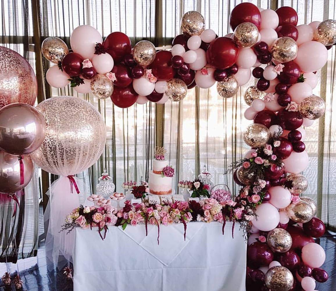 100 Pack 10 Inch Wine Red Burgundy Maroon Latex Balloons - Premium Party Decorations for Weddings, Birthdays, Bridal Showers & Bachelorette Parties - Perfect for Indoor/Outdoor Celebrations & Photo Backdrops