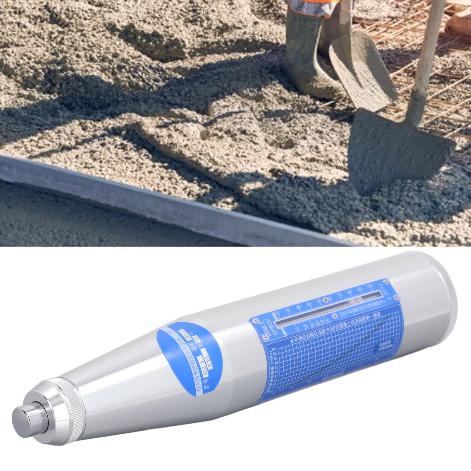 Stainless Steel Concrete Hammer Tester - Professional Resiliometer with Storage Case for Building Walls, Roads & Construction Projects | Perfect for Quality Control, Material Testing & Structural Assessment