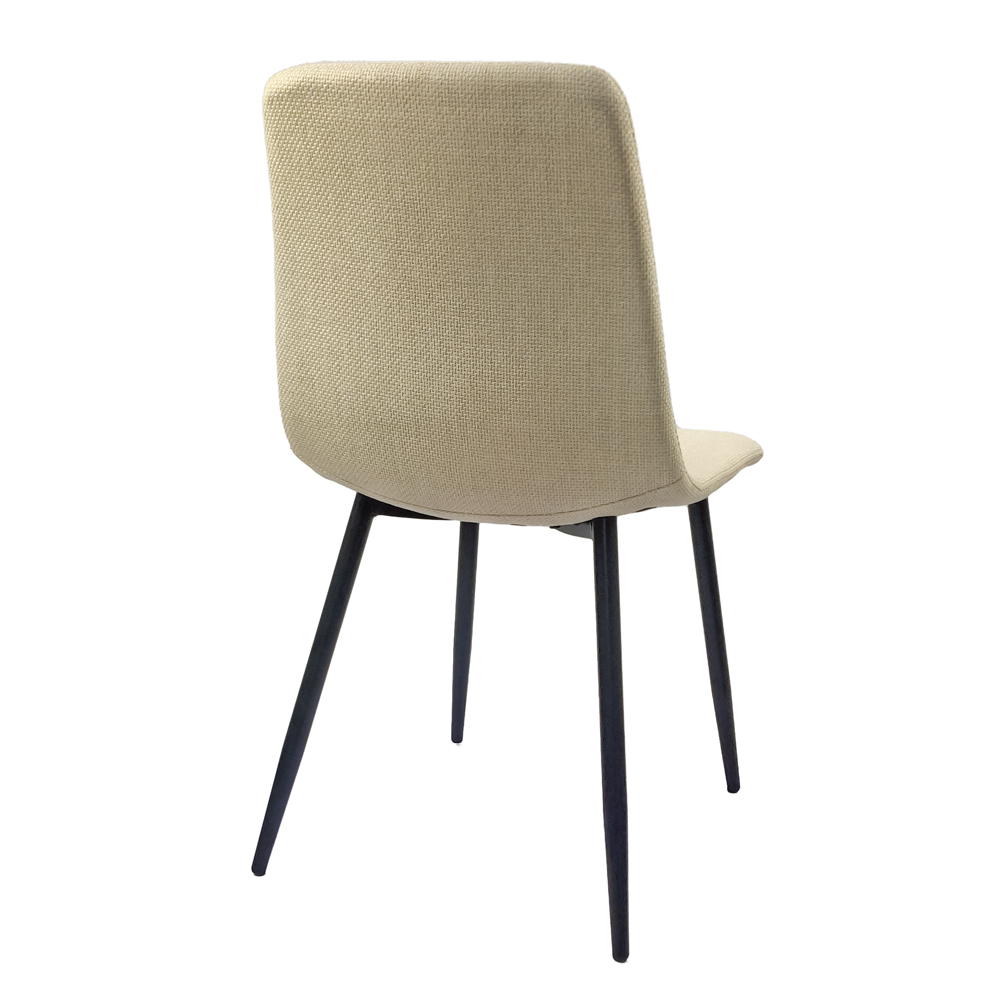 4-Piece Modern Upholstered Dining Chair Set - Linen Cushion Seats with Sturdy Black Metal Legs - Kitchen & Dining Room Accent Chairs (Beige) - Perfect for Small Spaces, Breakfast Nooks & Contemporary Home Decor