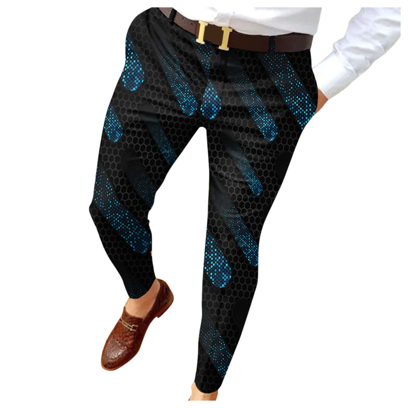Slim Fit Men's Dress Pants - Skinny Fit Formal Trousers with Pockets | Classic Business Casual Pants for Office, Wedding & Professional Events