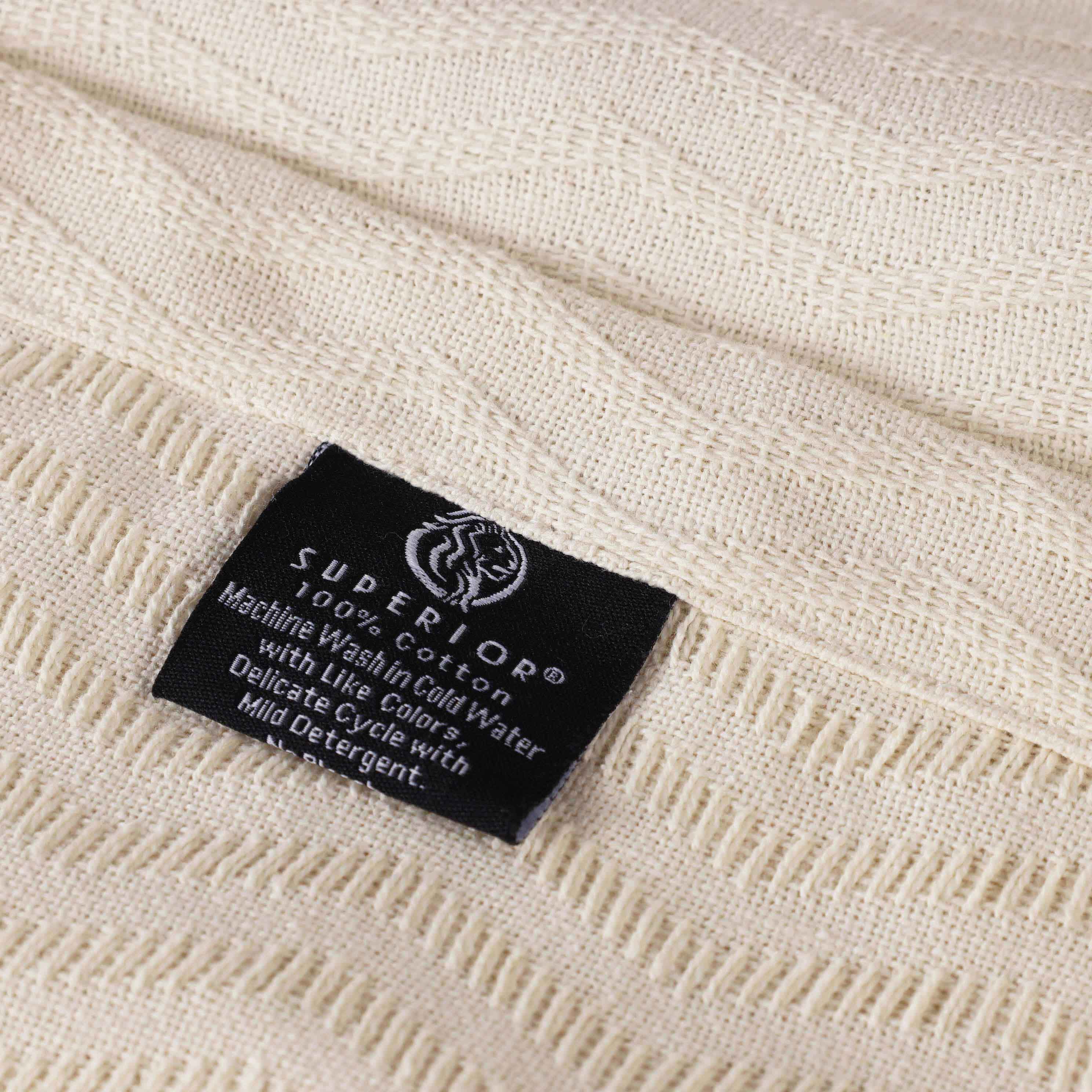 Jena Cotton Textured Chevron Lightweight Woven Blanket - Soft & Breathable Throw for Sofa, Bed, or Outdoor Picnics - Perfect for Cozy Nights and Home Decor