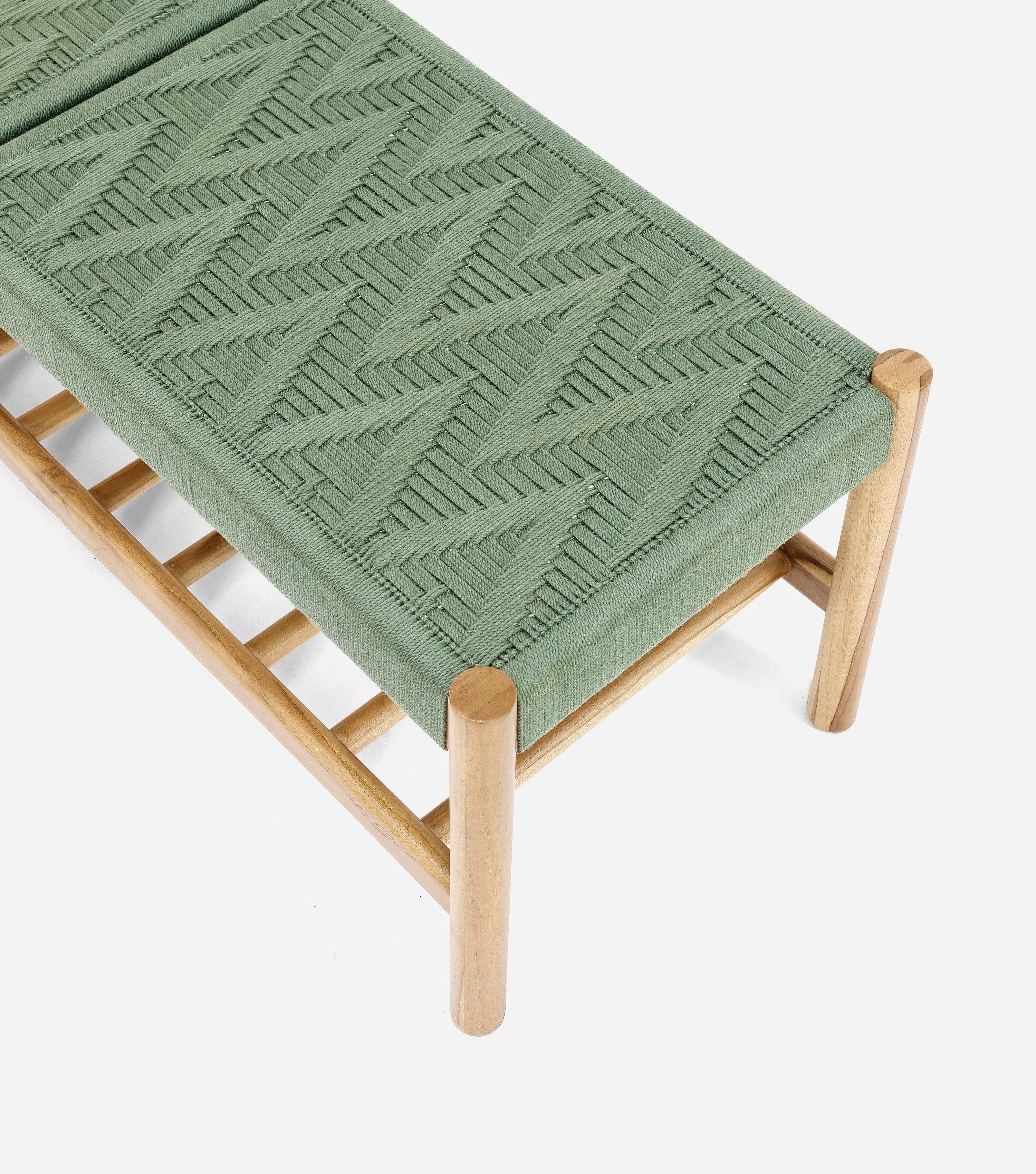 Catalina Bench with Basil Chevron Cord Upholstery - Stylish and Comfortable Entryway Seating for Home Decor | Perfect for Hallways, Living Rooms, and Bedrooms