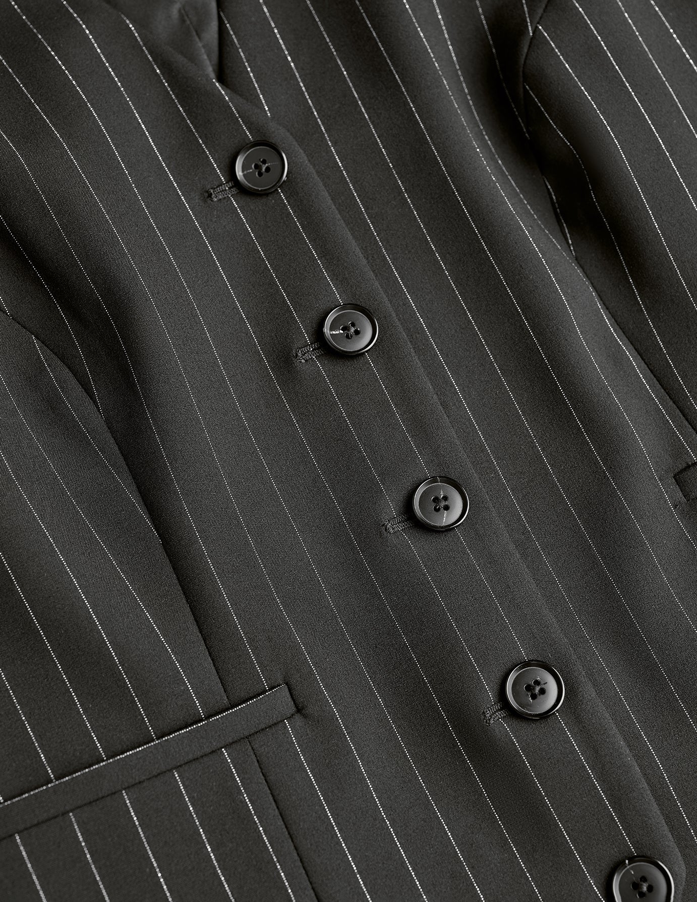 Essential Black & Silver Pinstripe Vest for Men - Stylish Layering Piece for Business Casual, Office Wear & Night Out