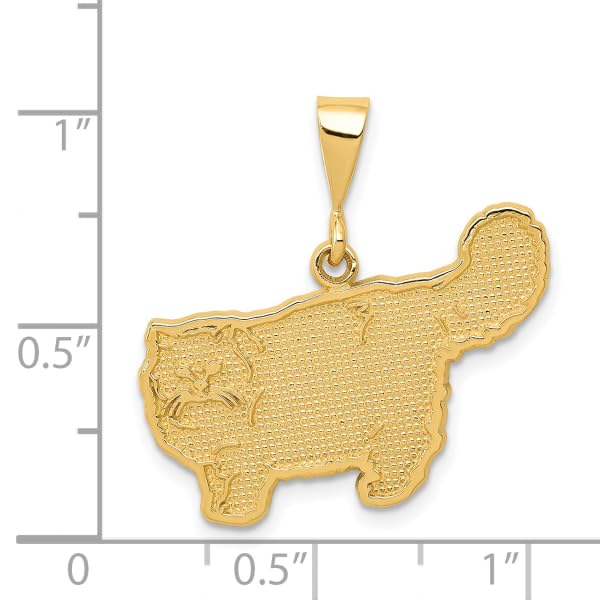 14K Solid Yellow Gold Persian Cat Necklace - Dainty Cat Pendant Charm for Women - Perfect Gift for Cat Lovers, Birthdays & Anniversaries