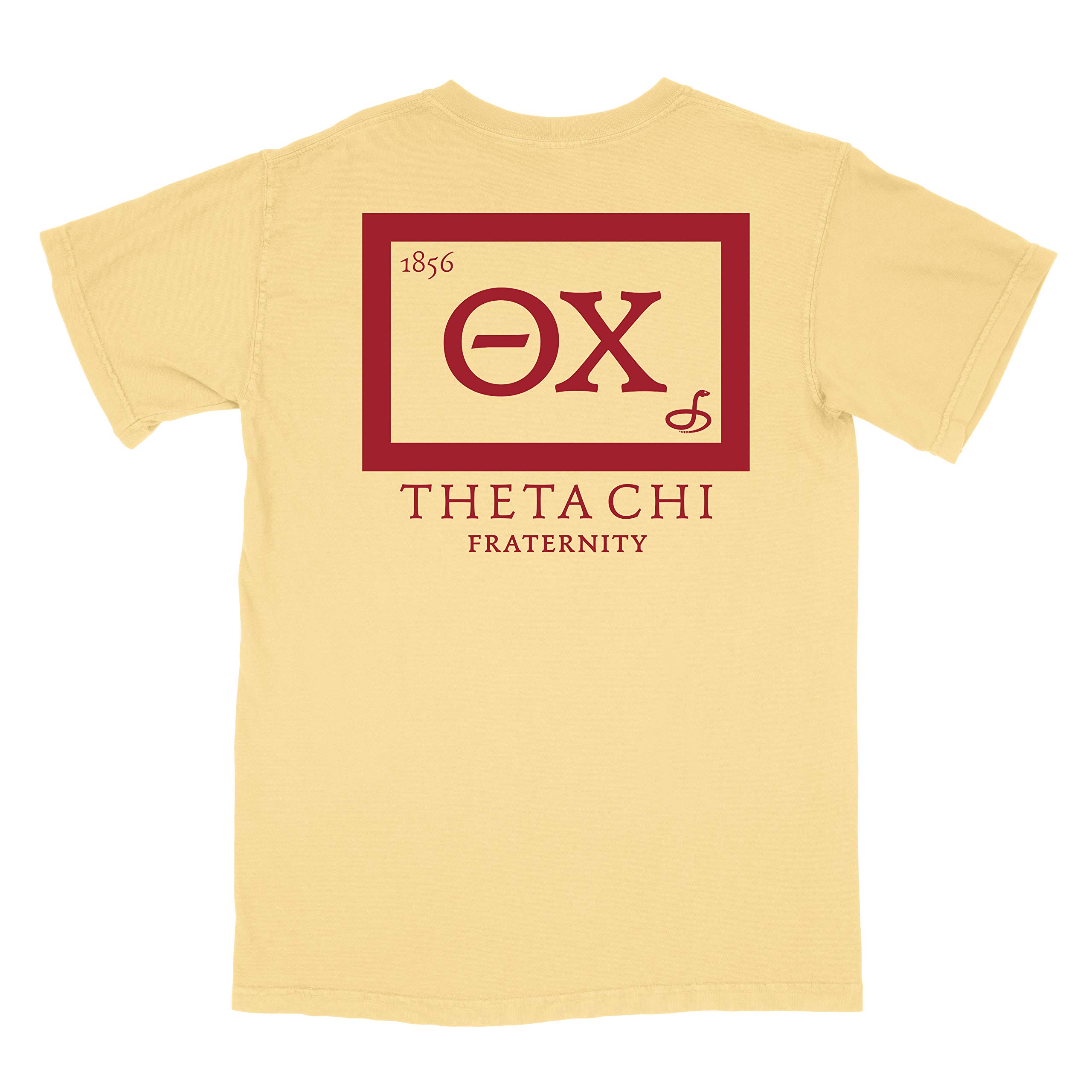 Theta Chi Fraternity Flag Comfort Colors Pocket T-Shirt - Soft Vintage Style College Greek Apparel for Brotherhood Events & Campus Spirit