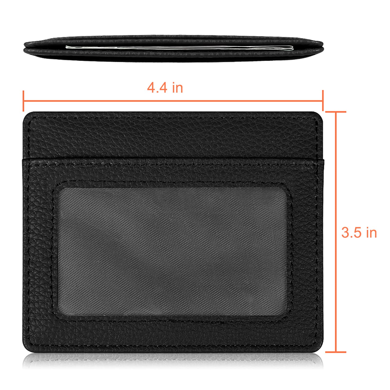 Fintie Slim Minimalist RFID Blocking Front Pocket Wallet - Credit Card Holder with ID Window for Men & Women - Black - Perfect for Travel, Business & Everyday Use