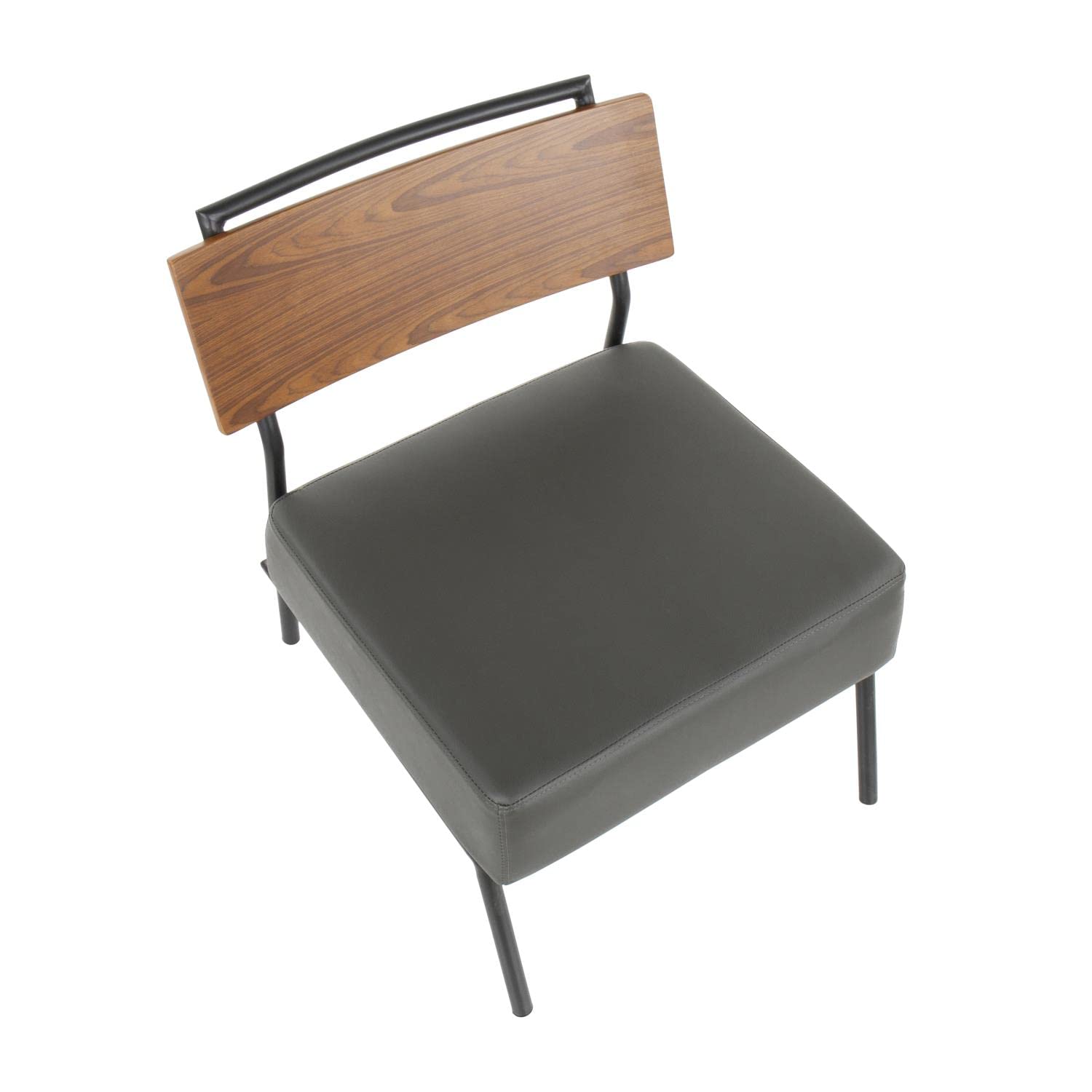 LumiSource Fiji Leather Accent Chair - Armless Modern Living Room & Bedroom Seating - Stylish Contemporary Lounge Chair for Home Office, Reading Nook, or Relaxation Corner