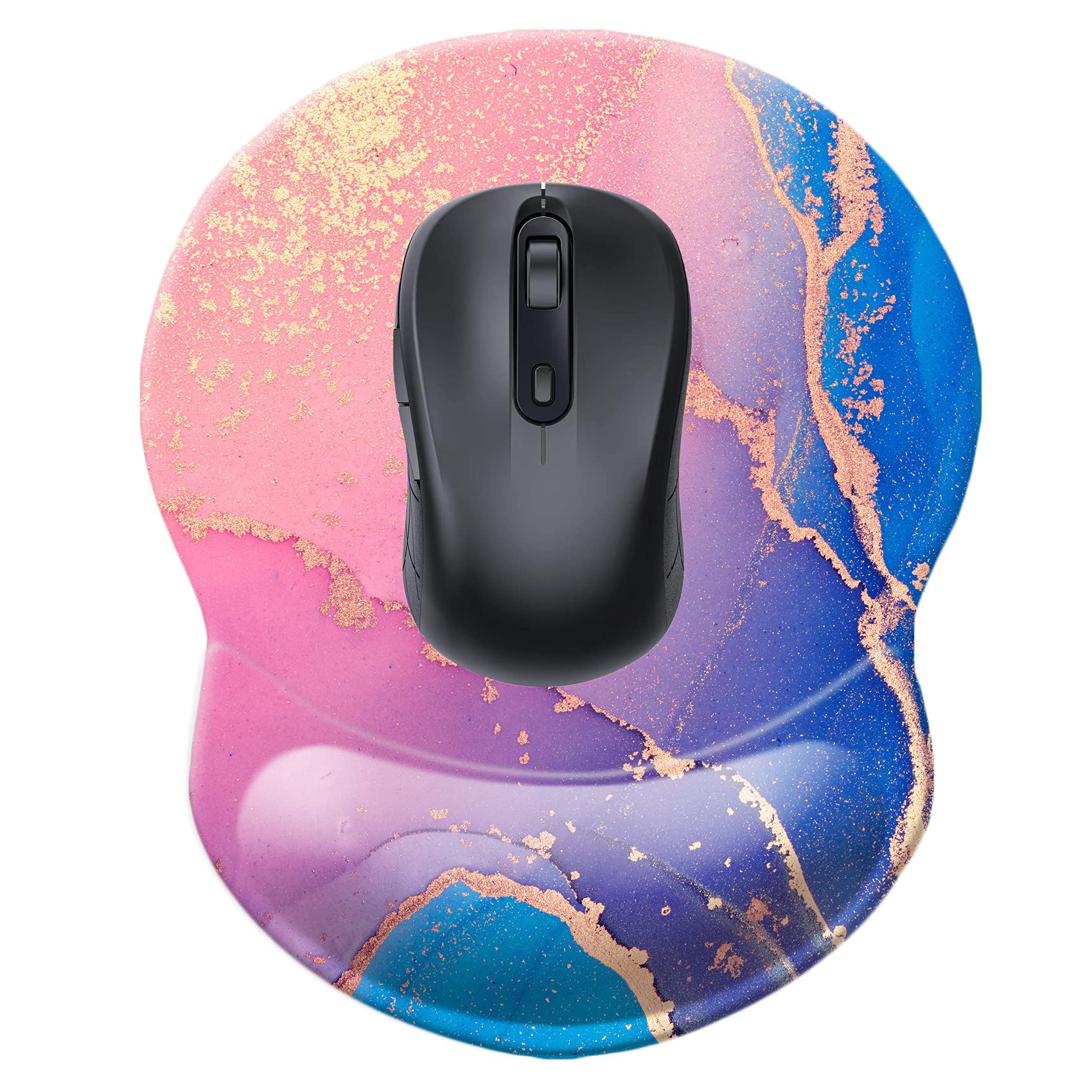 Ergonomic Mouse Pad with Wrist Support - Non-Slip Desk Mat for Office, Computer, Laptop & Mac - Comfortable & Lightweight Gaming Mousepad (Marble Design) - Perfect for Work, Gaming & Long Computer Sessions