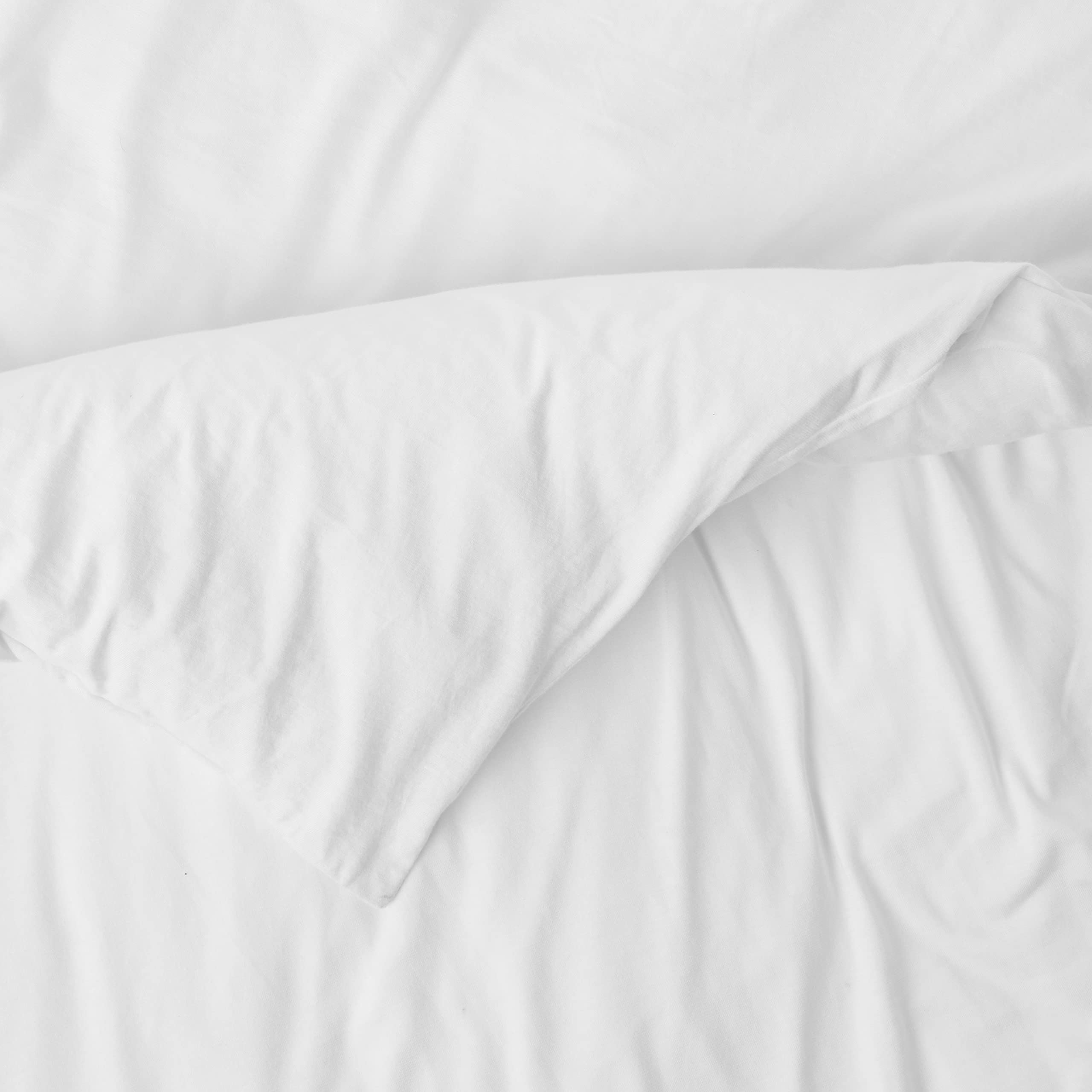 Calvin Klein Modern Cotton Body Solid 1 Piece King Size Duvet Cover - 170 GSM Cotton Modal Bedding Set (White) | Luxury Soft Breathable Bed Sheets for Master Bedroom & Guest Room