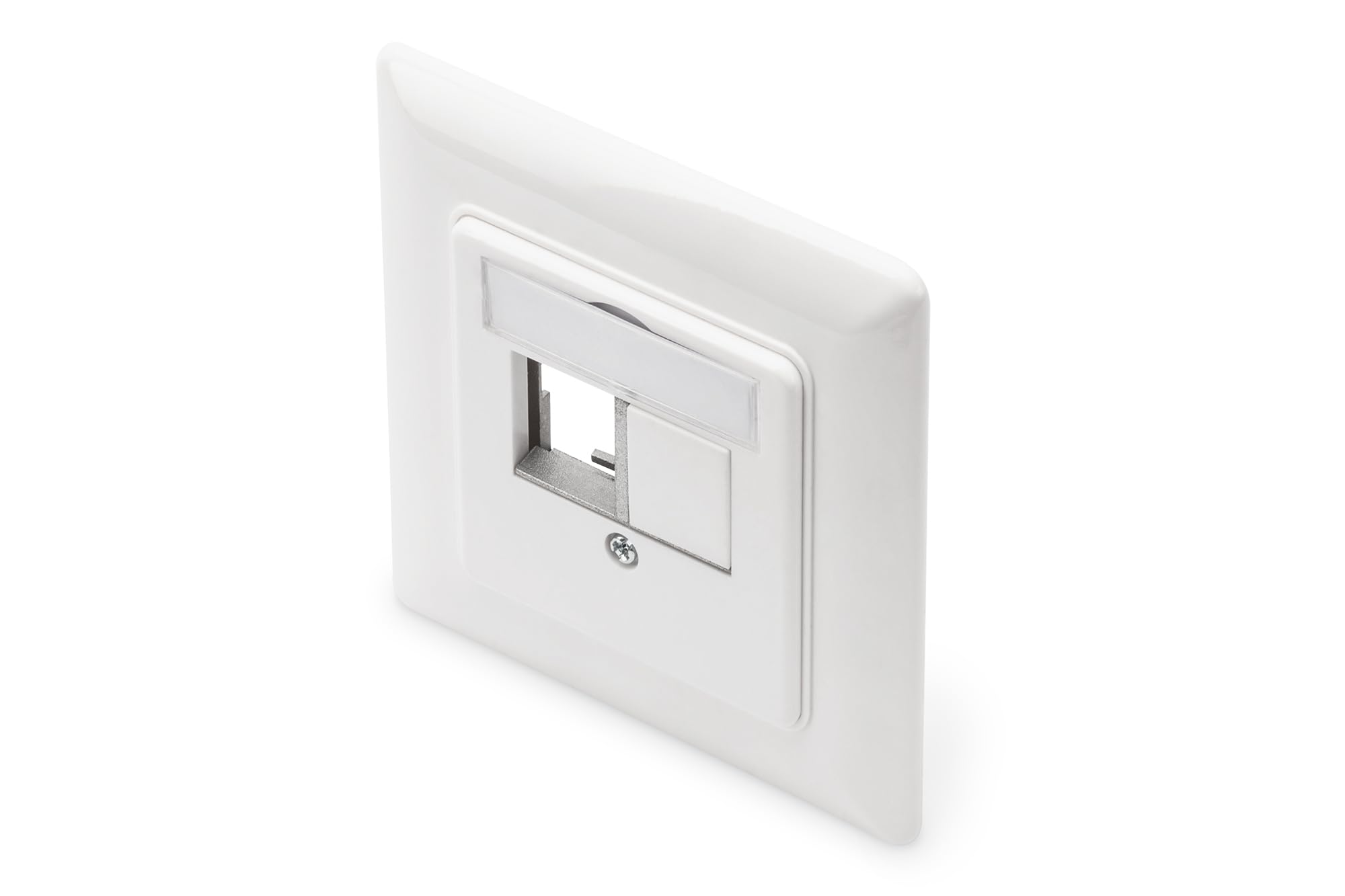 Digitus 2-Port Keystone Module Junction Box - Straight Outlet for Multimedia Modules - White - Ideal for Home & Office Network Setups