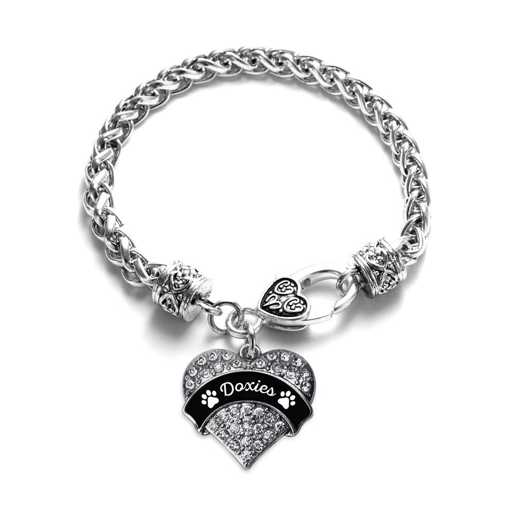 Inspired Silver - Sterling Silver Pave Heart Charm Bracelet with Cubic Zirconia | Elegant Jewelry Gift for Women, Girlfriend, Wife | Perfect for Valentine's Day, Anniversary & Special Occasions