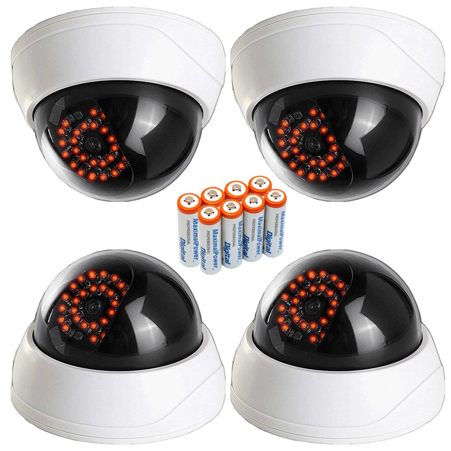 Dummy CCTV Dome Security Camera with 28 Red LED Lights - Fake Surveillance Camera for Home, Office & Business Security