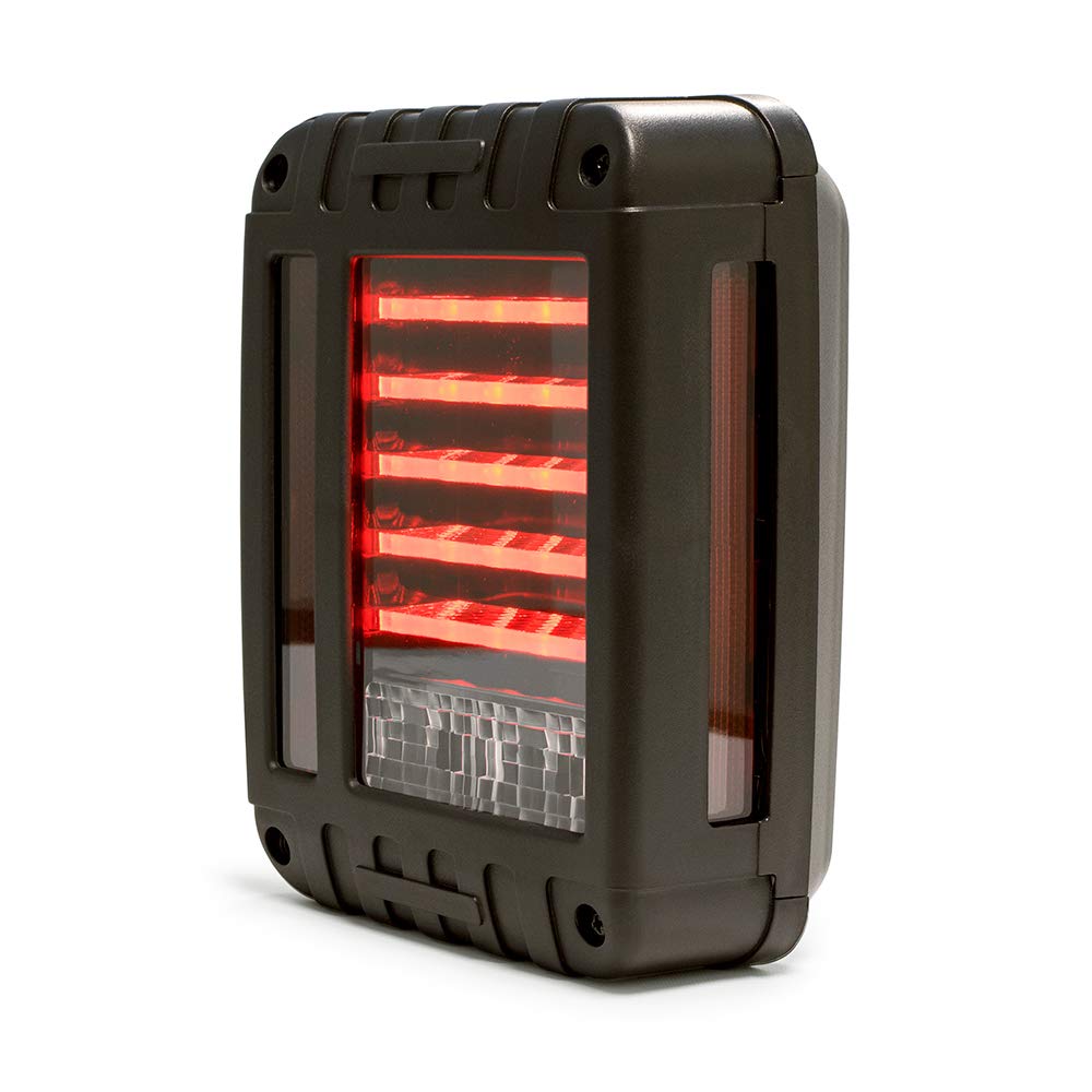 DV8 Offroad TLJK-01 LED Tail Lights for 2007-2018 Jeep Wrangler JK - Direct Fit Plug & Play Replacement - Dynamic Horizontal Light Pattern - Off-Road Adventure & Night Driving Safety Upgrade