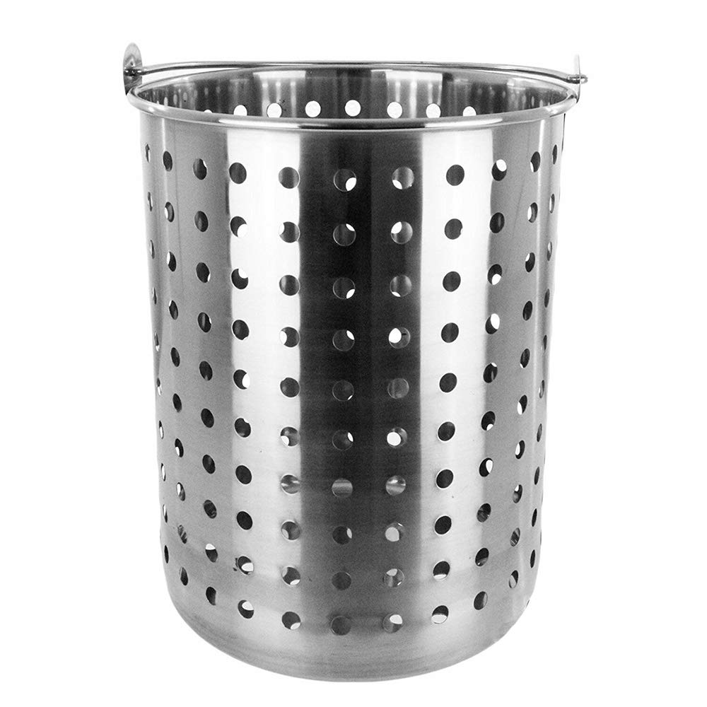 42 Quart Stainless Steel Stock Pot with Strainer Basket - Commercial Grade Fryer & Cooking Pot (16