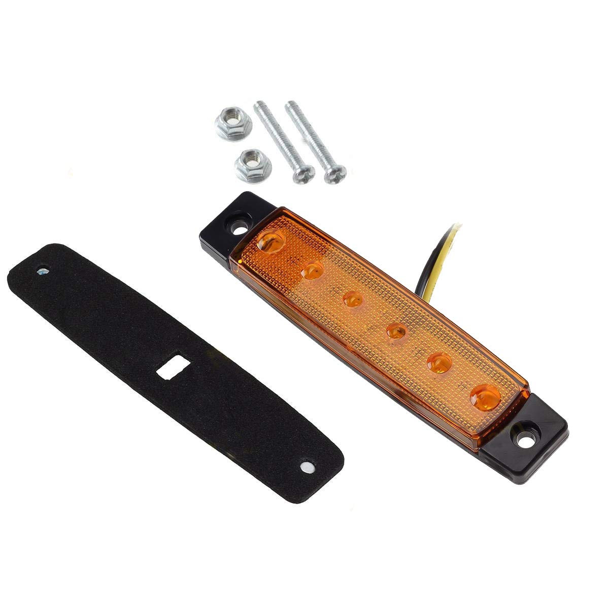 White Red Amber LED Side Marker Lights - 6 LED 2835 SMD Clearance Lamps for Trucks, Trailers, RVs, Campers, Pickups, Tractors, SUVs & Boats - 12V DC Shockproof (Pack of 30) - Perfect for Night Driving Safety & Vehicle Visibility