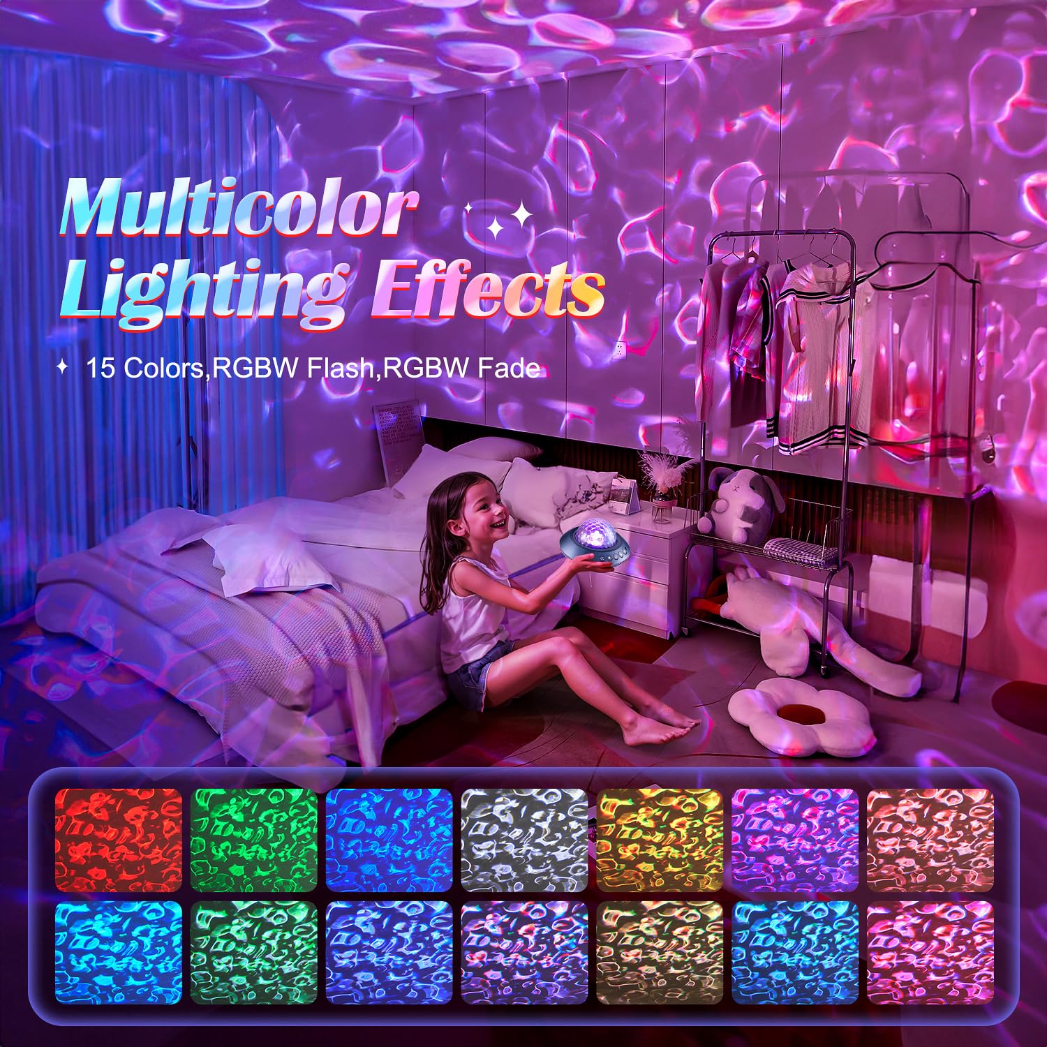 Galaxy Projector for Bedroom - White Noise Machine & Bluetooth Night Light with 360° Ceiling Projection, Remote Control & Timer | Perfect for Relaxation, Sleep Aid, Meditation, and Kids Room Decor