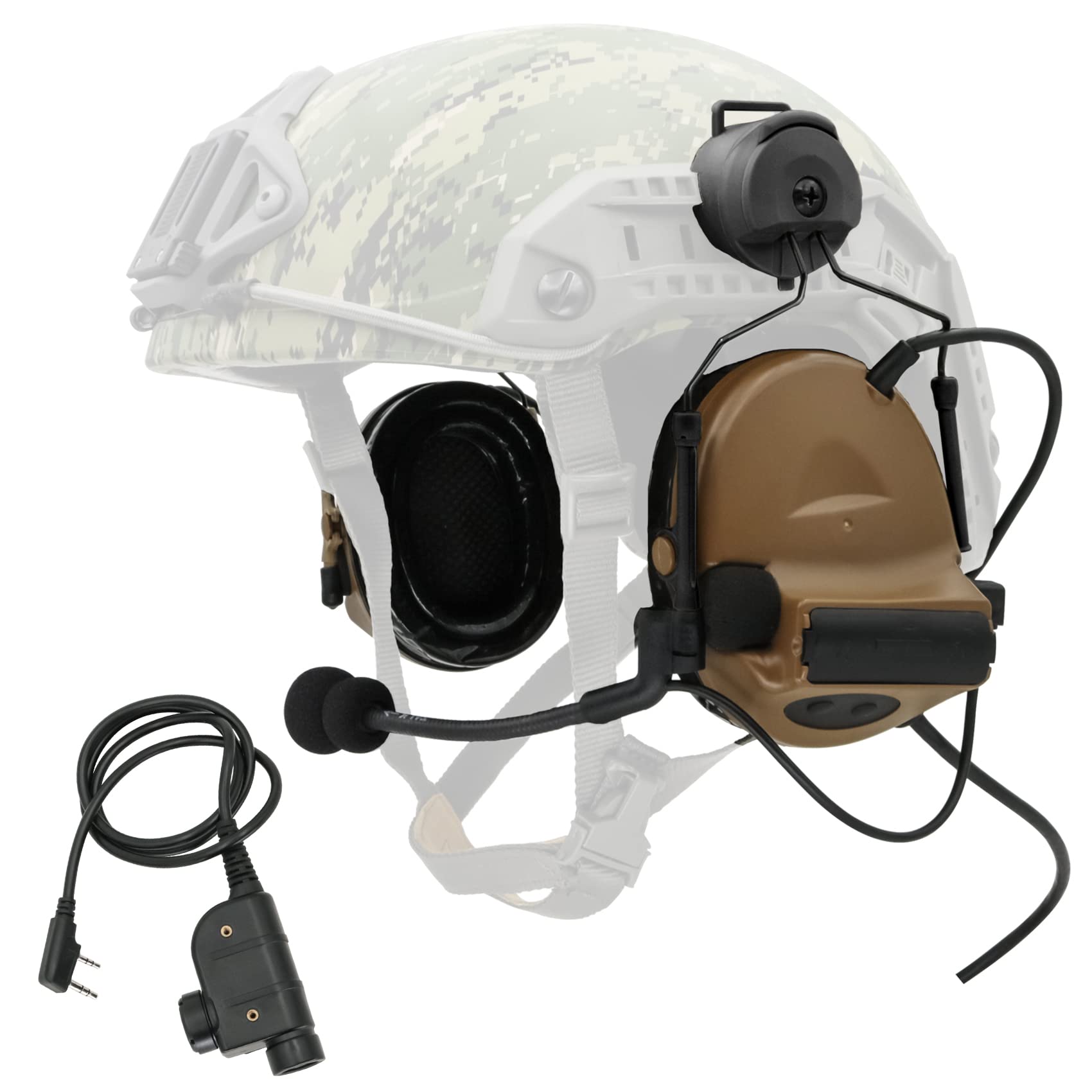 COMTA 2 Tactical Headset with U94 PTT 2pin Connector - Noise Canceling Military Headphones for Airsoft, Hunting & Shooting - Perfect for Outdoor Adventures, Tactical Training & Combat Simulation
