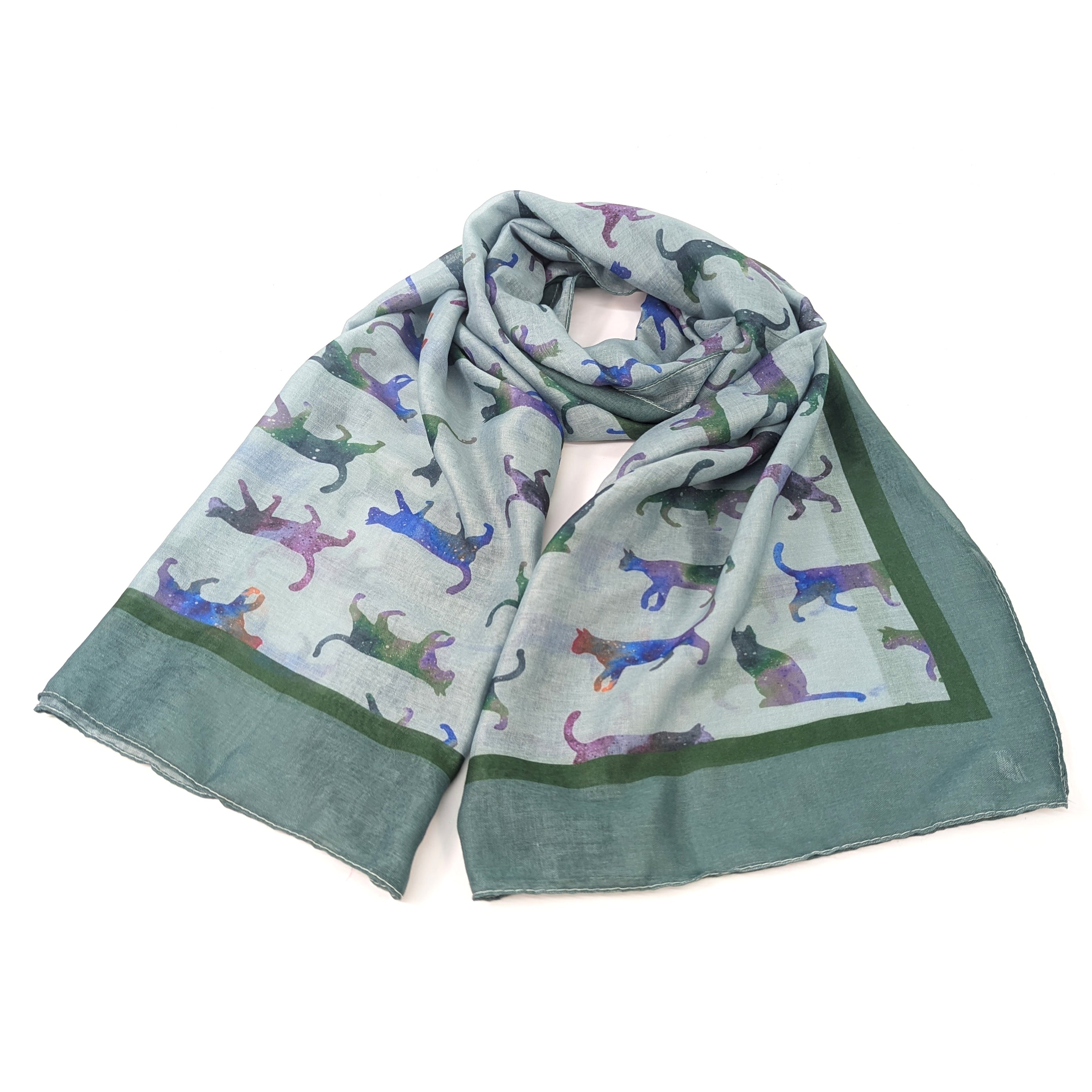 Clio The Cat Scarf - Soft Sage Green Winter Scarf (50x180cm) for Women & Men - Cozy Fashion Accessory for Cold Weather, Outdoor Activities, and Gift Giving