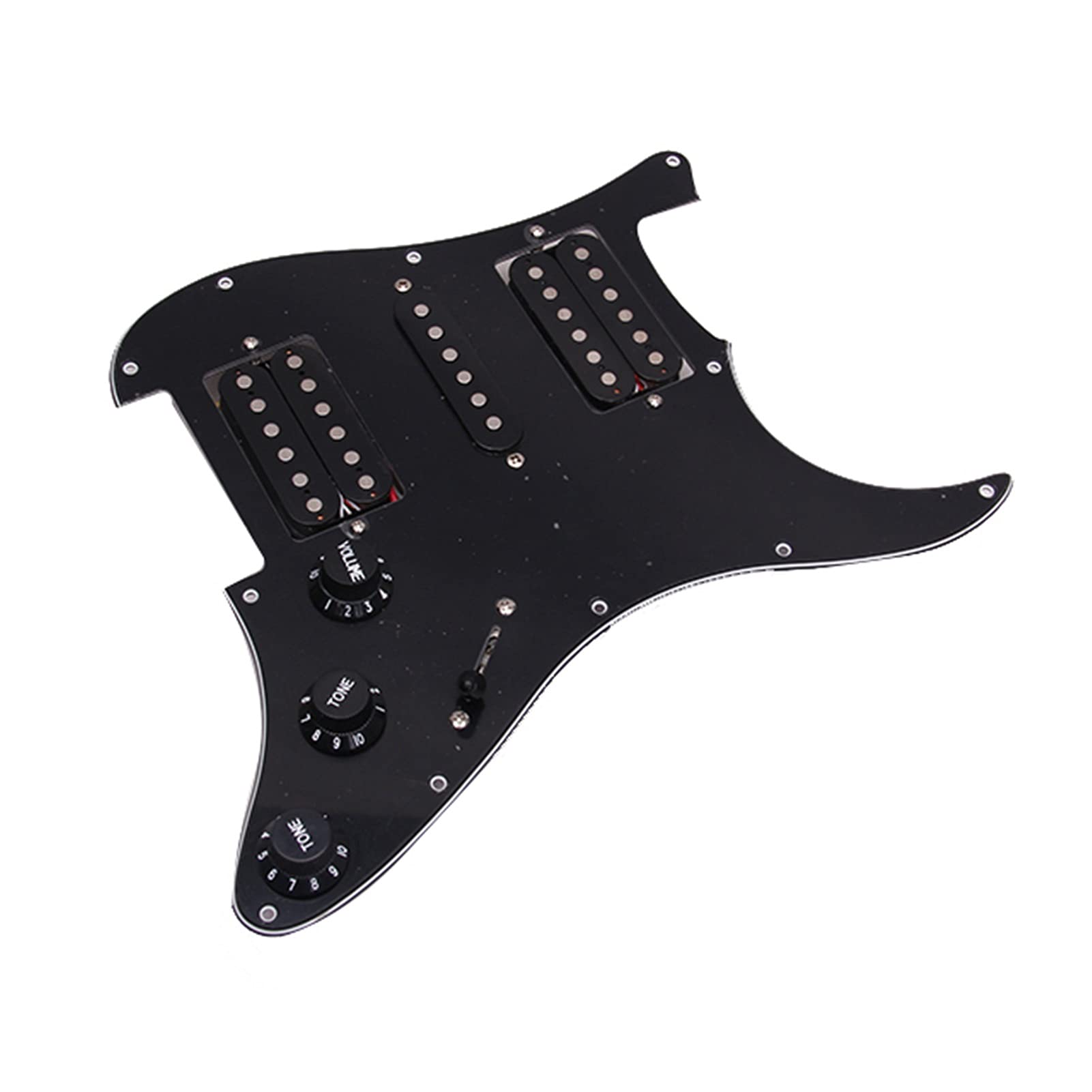 Pre-Wired HSH Black 11-Hole Loaded Pickguard Scratch Plate for Fender Stratocaster Electric Guitar - Perfect for Guitar Upgrades, DIY Repairs & Professional Installations