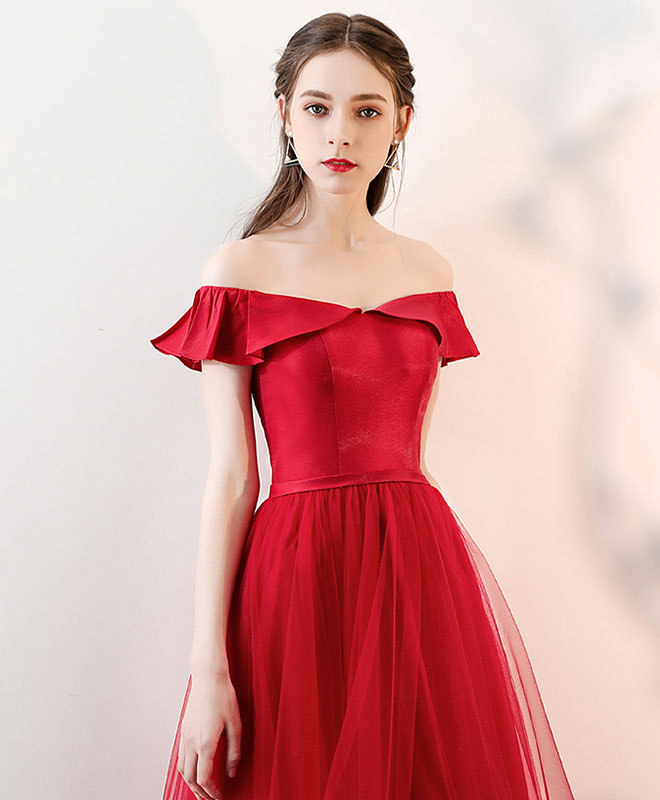 Elegant Burgundy Tulle Long Prom Dress | Formal Evening Gown for Women | Perfect for Homecoming, Prom Night & Special Occasions