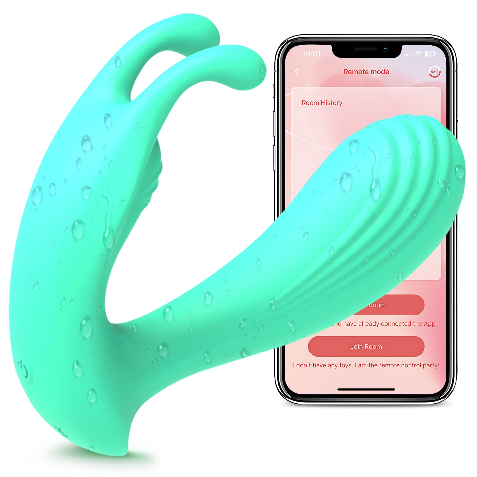 Premium 4-in-1 Wearable Vibrator for Women - Remote Control Clitoral & G-Spot Stimulation Panty Vibrator with 10 Vibration Modes | Couples Play, Discreet Public Wear, Solo Pleasure & Romantic Gift (Cyan)