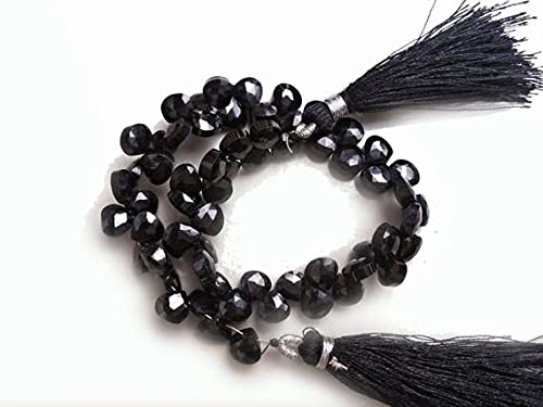 Natural Black Spinel Faceted Heart Beads - 13mm Gemstone Briolettes for Jewelry Making, DIY Crafts & Healing Crystals | Perfect for Necklaces, Bracelets & Spiritual Energy Work