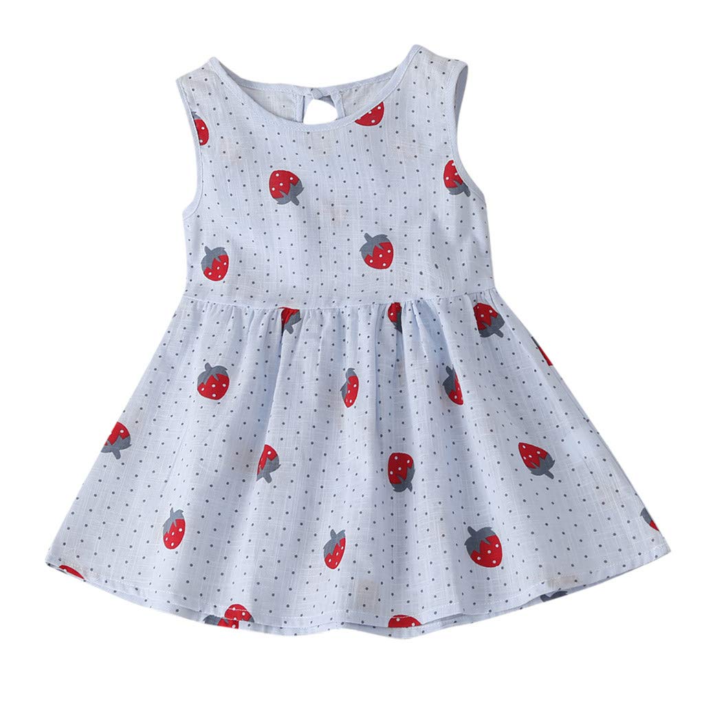 FORESTIME Toddler Girls Cartoon Strawberry Princess Summer Dress - Cute Casual Baby Outfit for Playdates, Parties & Outdoor Adventures
