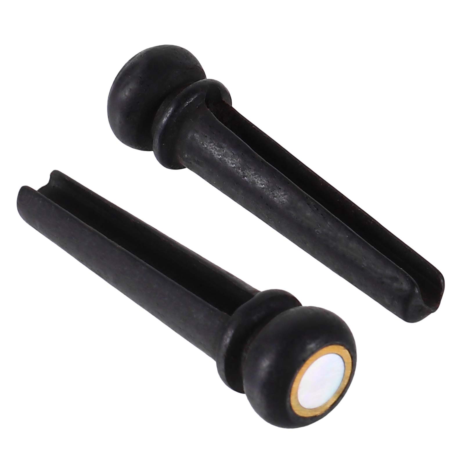 Milisten 2-Piece Ebony Guitar Bridge with Abalone Dot - Acoustic Guitar String Pegs & End Pin Replacement Parts - Perfect for Guitar Repair, Maintenance, and Sound Enhancement