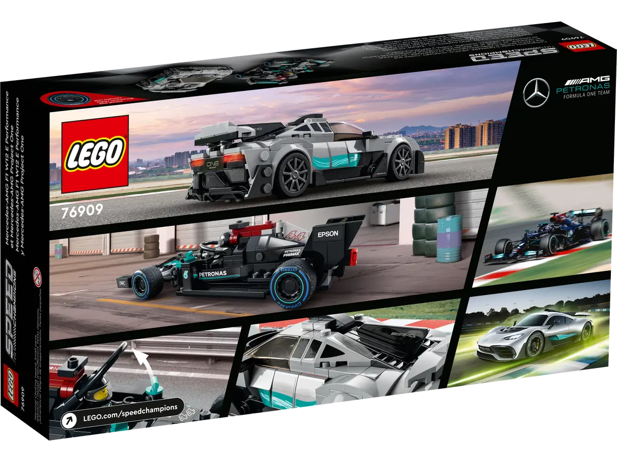 LEGO SPEED Champions 76909 Mercedes-AMG F1 W14 & Project One Building Set – Race Car Toy for Kids & Adults – Perfect for Collectors, Gifts & Play Scenes
