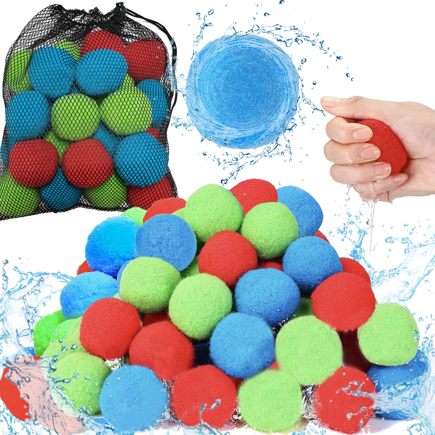 12 Pack Reusable Water Balloons for Kids & Adults - Easter Basket Stuffers, Outdoor Yard Games, Summer Pool & Beach Toys - Fun Water Balloon Fights for Ages 3-12, Teens & Family Parties
