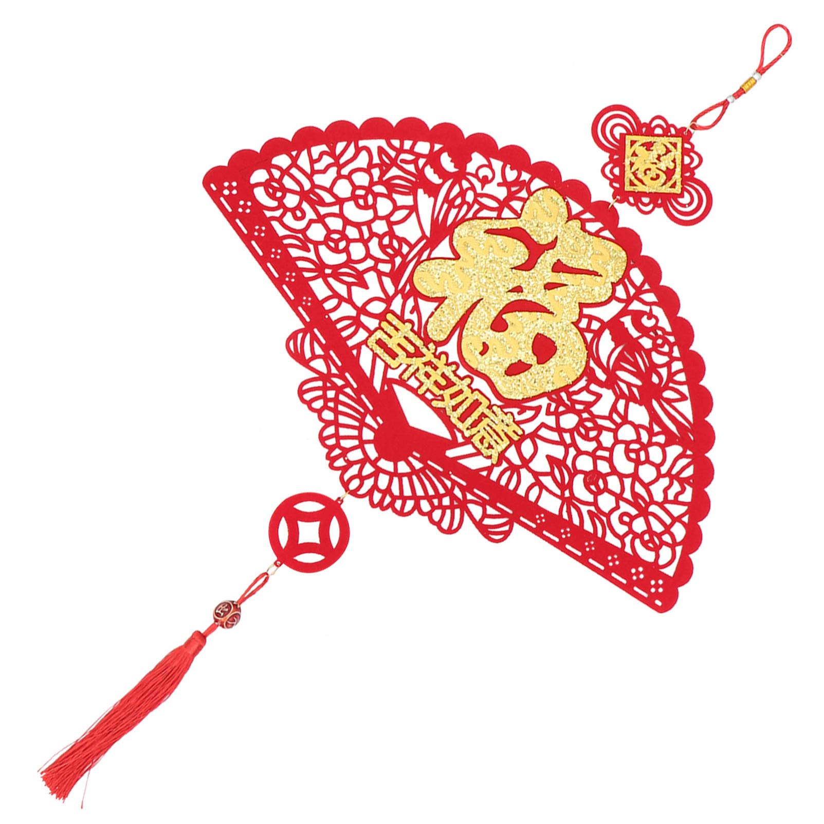 SOIMISS Chinese New Year Ornament - Red Felt Tassel Hanging Decoration for Lunar New Year, Spring Festival | Home Decor, Door Hanging, Party Supplies, Gift Idea