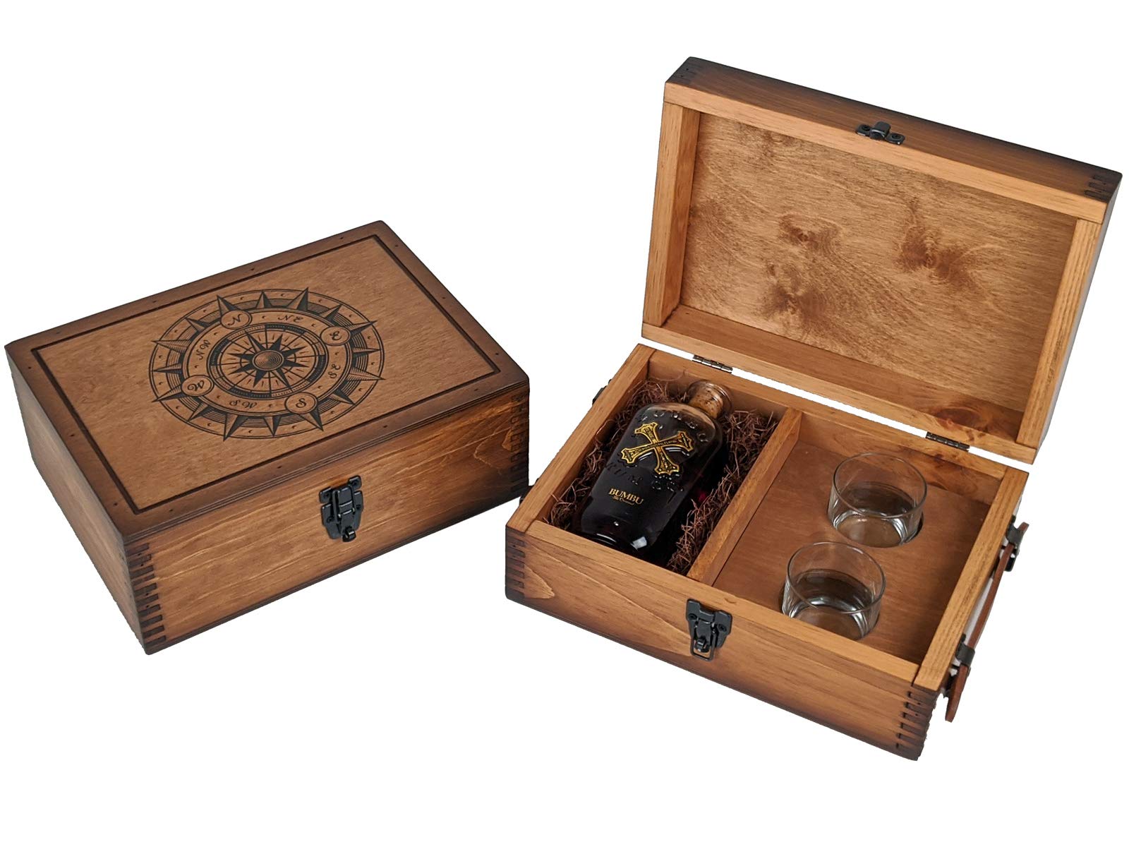 Premium Compass Rose Alcohol Gift Set - Elegant Whiskey & Liquor Present for Men & Women - Perfect for Holidays, Birthdays & Corporate Gifts