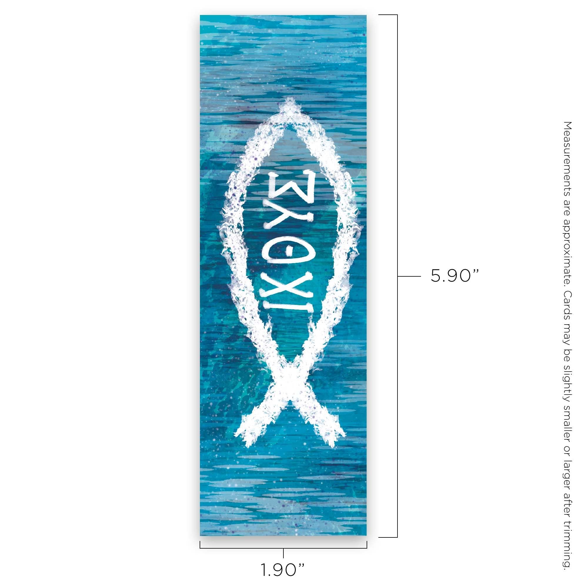 Bulk Pack of 25 Ichthus Jesus Fish Christian Bookmarks for Kids - Matthew 4:19 Bible Verse, Sunday School Prizes & Scripture Gifts for Children & Youth - Perfect for Bible Study, Church Events & Religious Education