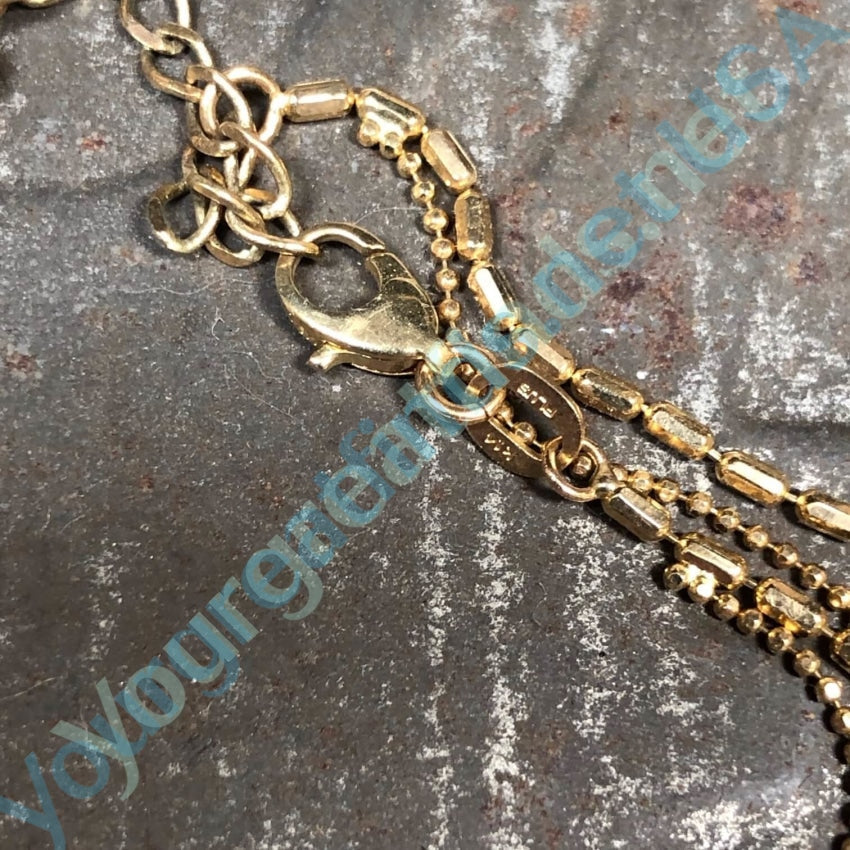 Vintage 14k Yellow Gold Anklet with Puffy Heart Charm - Elegant Ankle Bracelet for Women, Perfect for Beach, Summer & Special Occasions