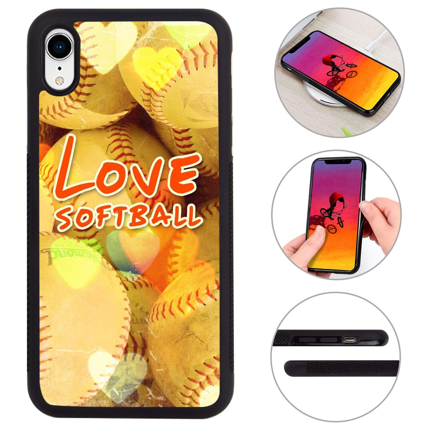 iPhone XR Case 6.1 Inch - Shockproof PC + TPU Full Body Protective Cover with Baseball Pitcher Quotes - Perfect for Softball Players & Sports Enthusiasts